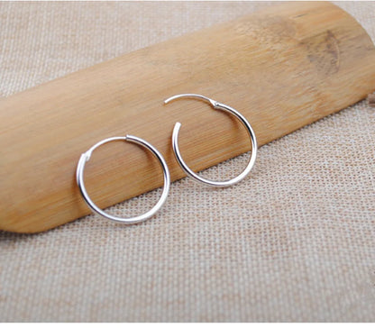 925 Sterling Silver Simple Ear Bone Hoop Earrings For Women Small Hoop Earrings Ear Bone Buckle Round Circle Earrings Hoops gift