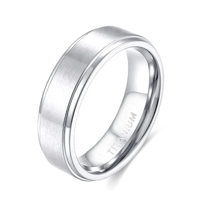 Tigrade 4/6/8/10mm Black Titanium Ring Man Brushed Wedding Band Women Engagement Rings Silver Color Bague Femme anneau bijoux