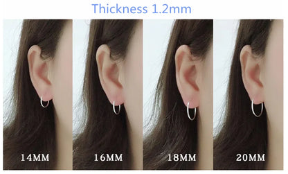 925 Sterling Silver Simple Ear Bone Hoop Earrings For Women Small Hoop Earrings Ear Bone Buckle Round Circle Earrings Hoops gift