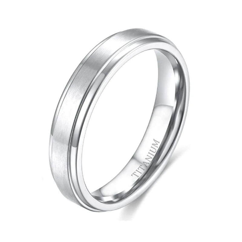 Tigrade 4/6/8/10mm Black Titanium Ring Man Brushed Wedding Band Women Engagement Rings Silver Color Bague Femme anneau bijoux