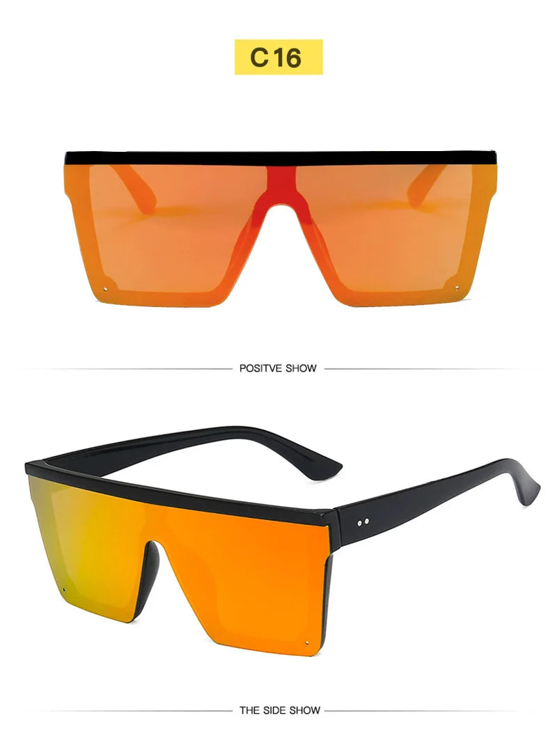 SHAUNA Flat Top Classic Square Sunglasses Woman Brand Designer Purple Mirror Coating Shades UV400