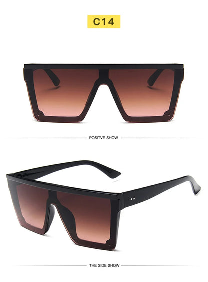 SHAUNA Flat Top Classic Square Sunglasses Woman Brand Designer Purple Mirror Coating Shades UV400