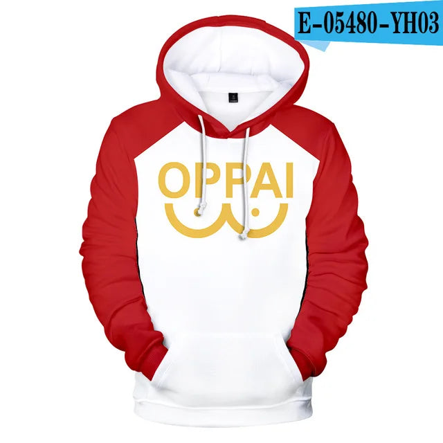 Anime Saitama Oppai 3D Digital Printing Hoodies Men Women Long Sleeve Hoodie Sweatshirt Fashion Harajuku Jacket Cosplay Costume