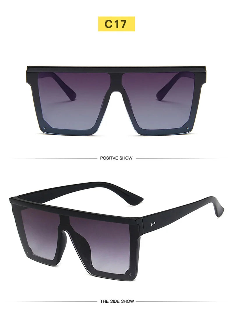 SHAUNA Flat Top Classic Square Sunglasses Woman Brand Designer Purple Mirror Coating Shades UV400