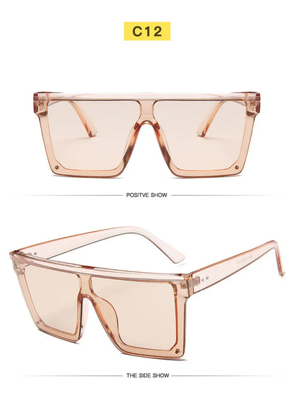 SHAUNA Flat Top Classic Square Sunglasses Woman Brand Designer Purple Mirror Coating Shades UV400