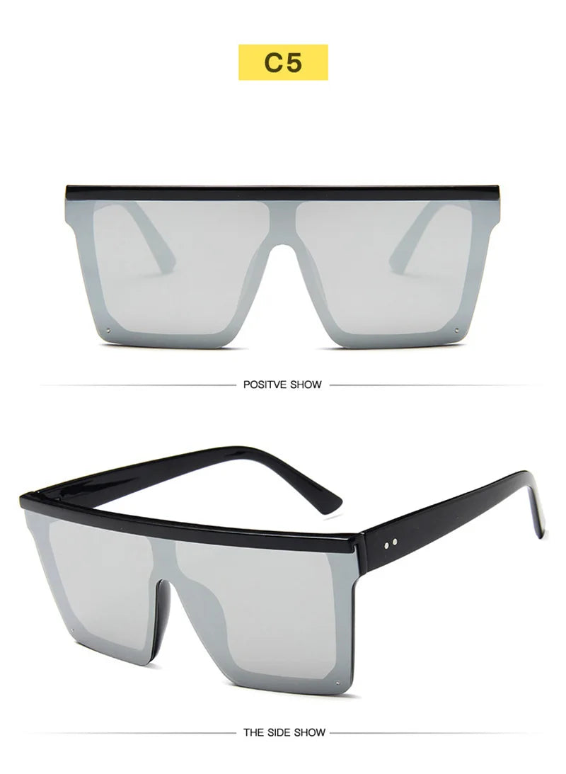 SHAUNA Flat Top Classic Square Sunglasses Woman Brand Designer Purple Mirror Coating Shades UV400