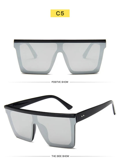 SHAUNA Flat Top Classic Square Sunglasses Woman Brand Designer Purple Mirror Coating Shades UV400