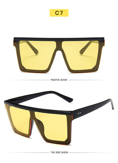 SHAUNA Flat Top Classic Square Sunglasses Woman Brand Designer Purple Mirror Coating Shades UV400