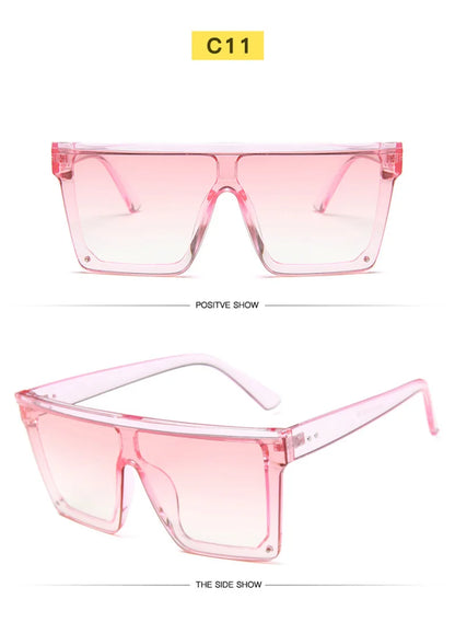 SHAUNA Flat Top Classic Square Sunglasses Woman Brand Designer Purple Mirror Coating Shades UV400