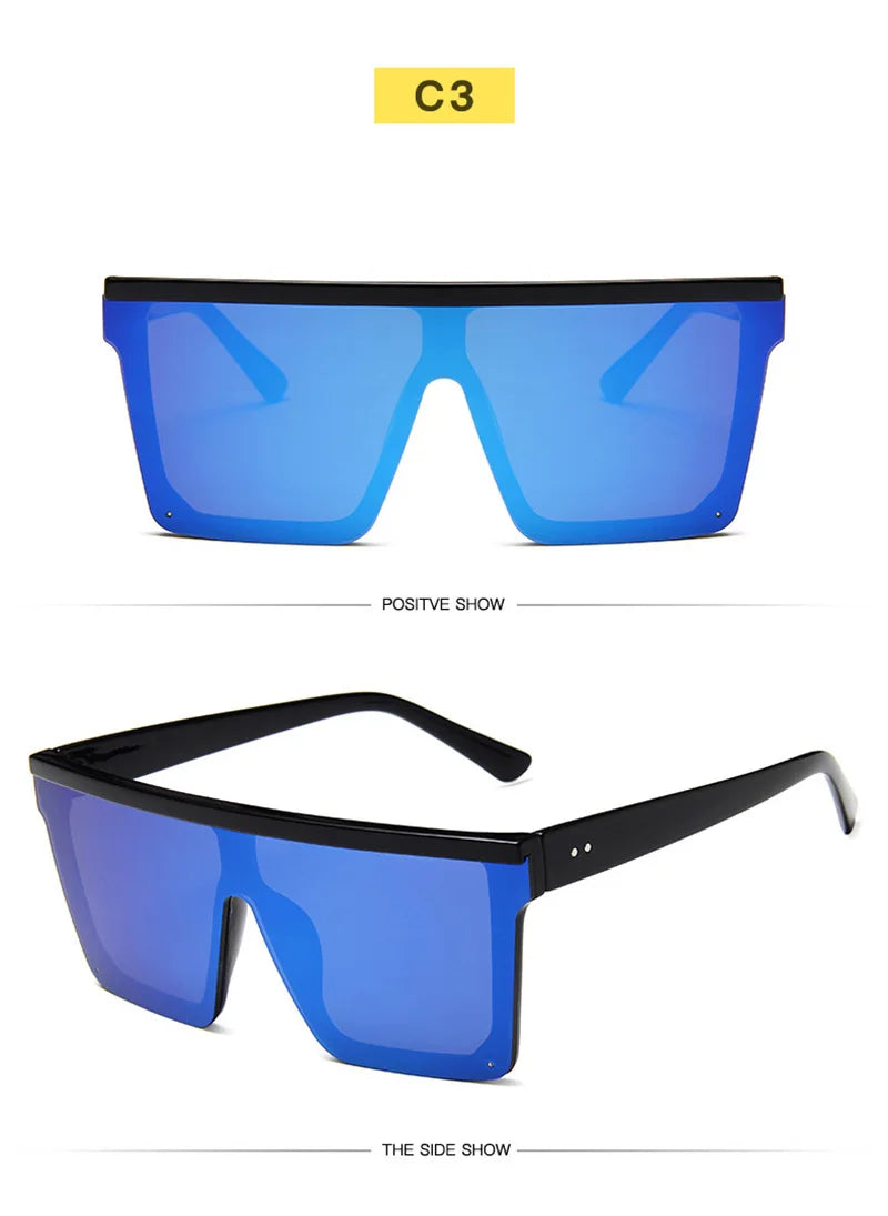SHAUNA Flat Top Classic Square Sunglasses Woman Brand Designer Purple Mirror Coating Shades UV400