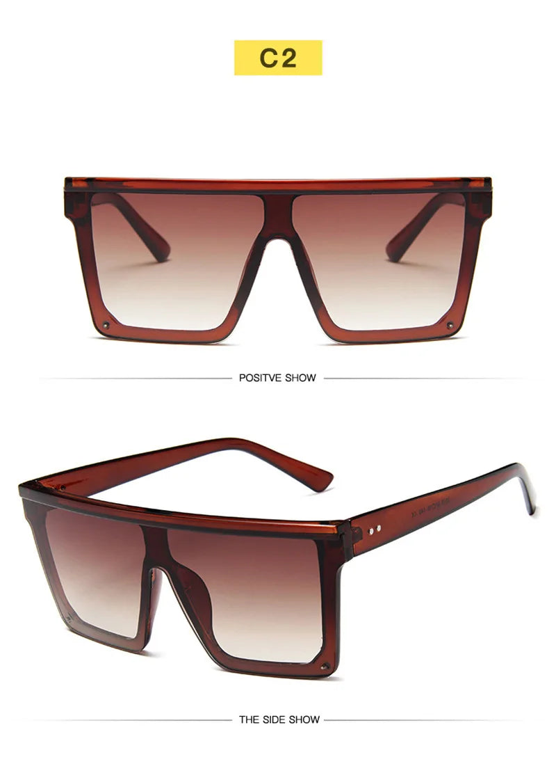 SHAUNA Flat Top Classic Square Sunglasses Woman Brand Designer Purple Mirror Coating Shades UV400