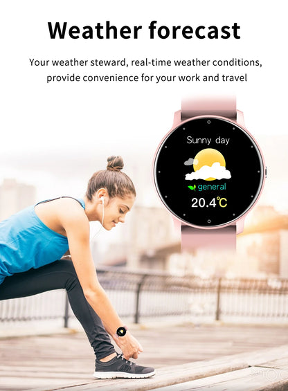 LIGE Waterproof Women Smart Band Watch Real-time Weather Forecast Men Watches Sports Ladies Smart Watch For Women Android IOS