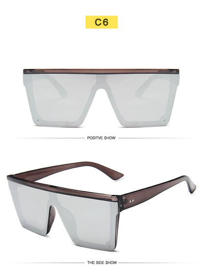 SHAUNA Flat Top Classic Square Sunglasses Woman Brand Designer Purple Mirror Coating Shades UV400
