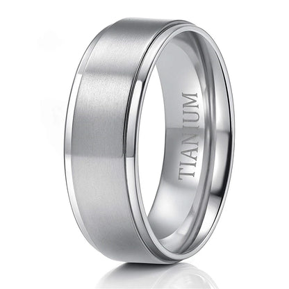 Tigrade 4/6/8/10mm Black Titanium Ring Man Brushed Wedding Band Women Engagement Rings Silver Color Bague Femme anneau bijoux
