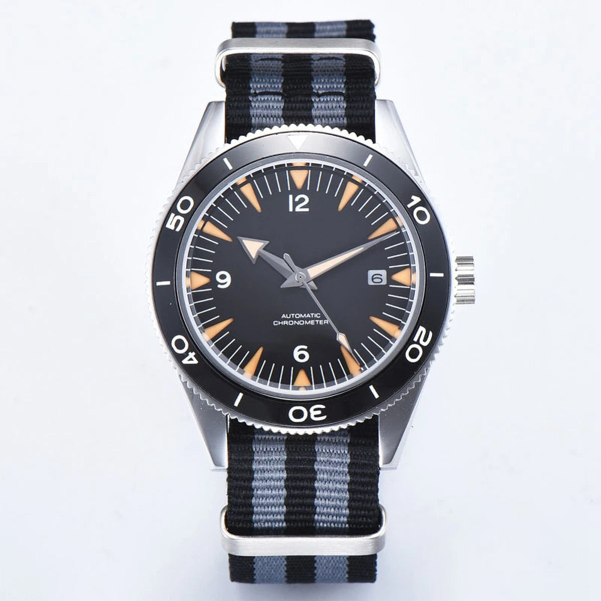 Custom Logo NH35 Movement Watch 10bars Mens 41mm Sapphire Ceramic Bezel Male Mechanical Clock Diver Sports Automatic Wristwatch