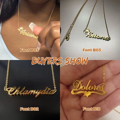 Sipuris Custom Name Necklace Personalized Golden Choker Stainless Steel Necklace For Women Man Customized Jewelry Weddings Gifts