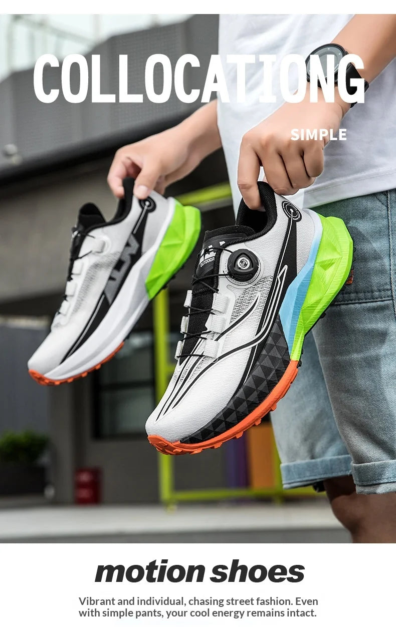 2025 New Soft Soled Outdoor Casual Sports Shoes With Rotating Buckle Carbon Plate And Popcorn Outsole, Men'S Running Shoes 35-44