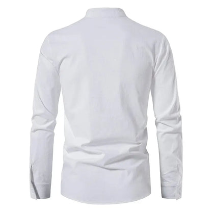 King Billion Men's Shirts Casual Men Cotton Linen Long Sleeve T-shirt Spring Autumn Vintage Shirt US Size Drawstring Neck