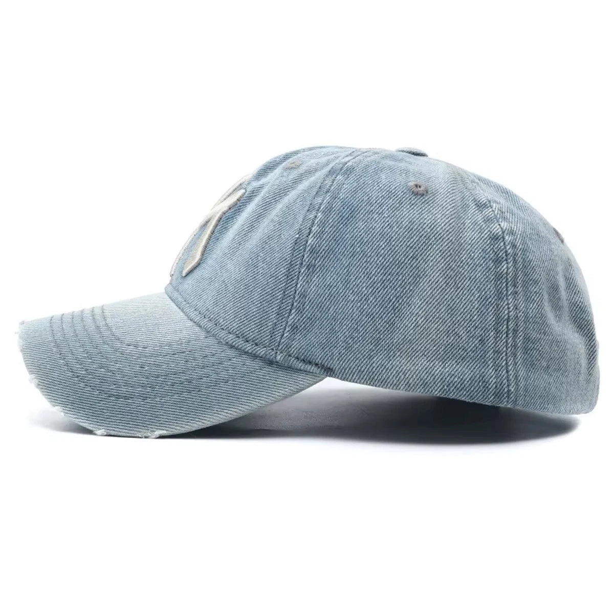 Unisex Letter Embroidery Washed Cowboy Baseball Caps Adjustable Casual Hats Spring and Autumn Outdoor Sunscreen Hat
