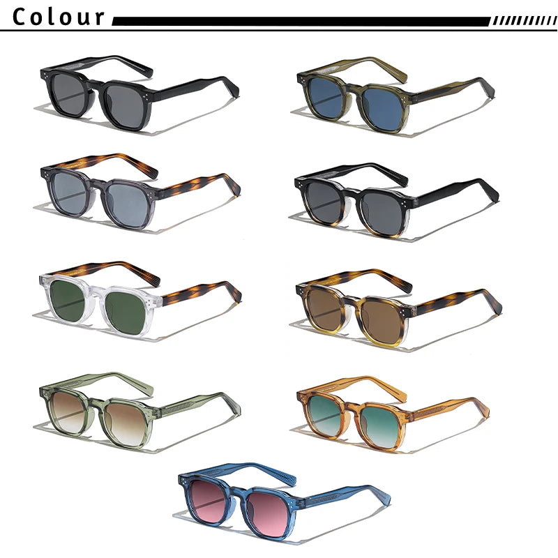 HBK New Square Retro Sunglasses Men Fashion Punk Sun Glasses Women Travel Driving Beach Eyewear Lunette De Soleil Femme UV400
