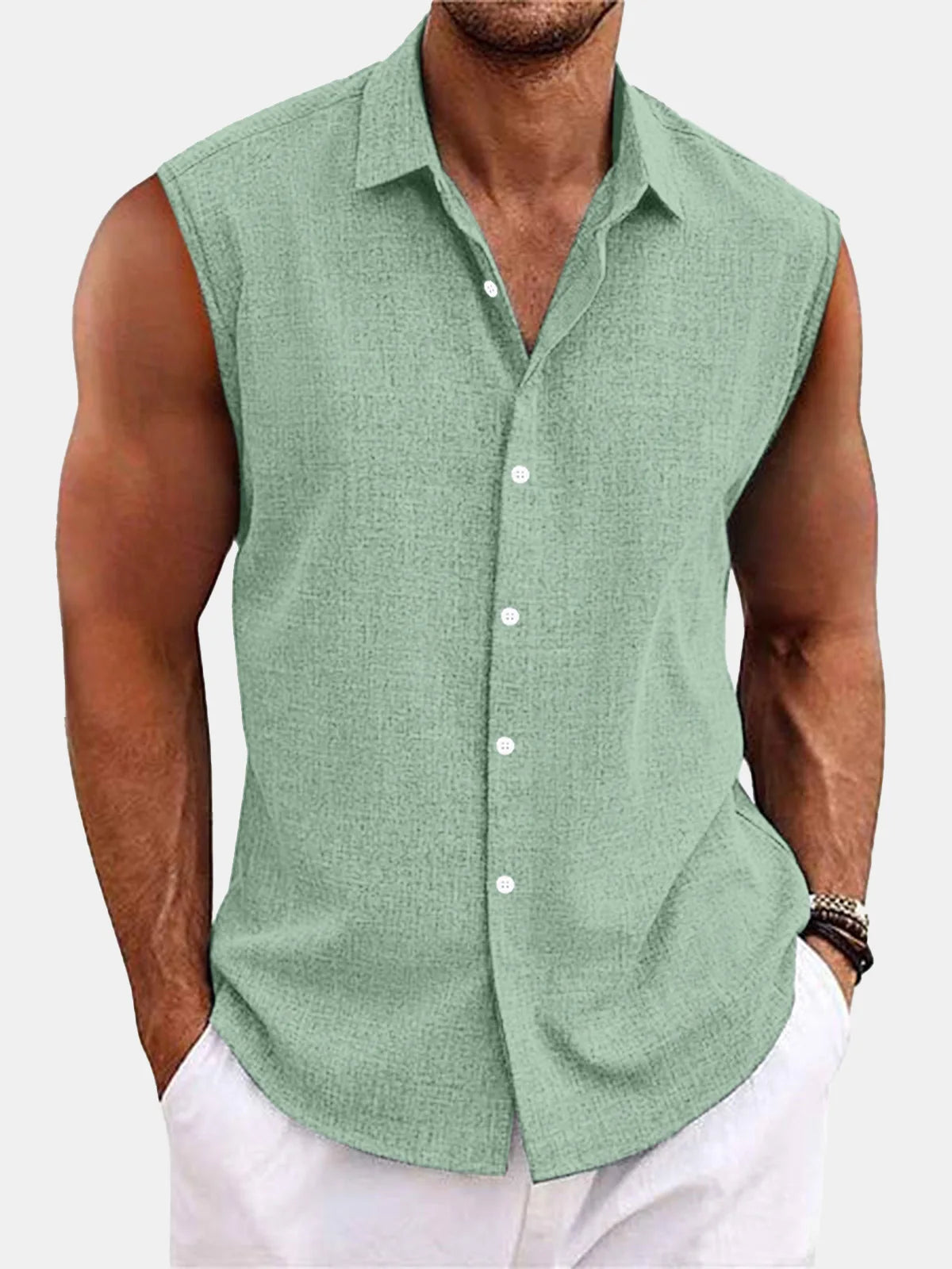 Men's Summer Short Sleeve Shirt Casual Solid Color Beach Top with Collar Lightweight Breathable Casual Button Up Shirts for Men