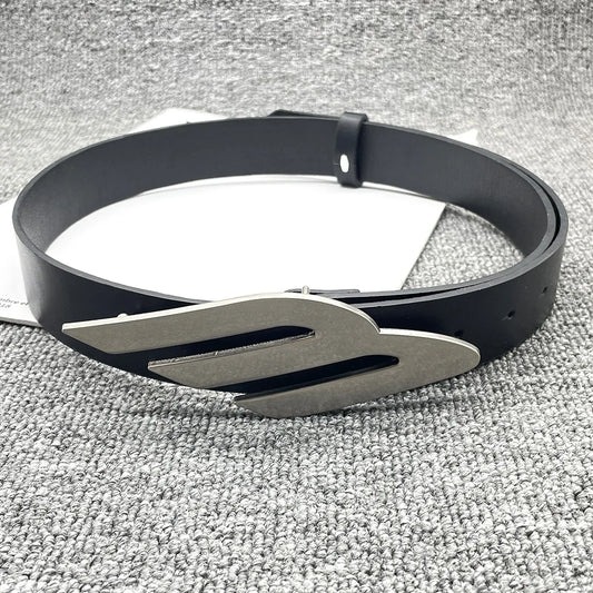 2024 women's belt y2k Egirl Metal M-shaped Snap PU Belt Ceinture Jean Pants Waistband Belts for Lady Luxury Designer Accessories