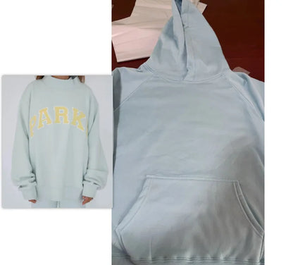 2026Grey Printed Sweatshirt women Soft Fleece long sleeve sweatshirt female autumn winter high neck loose women's hoodie clothes