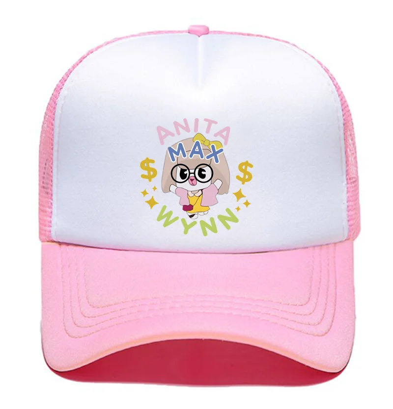 Trendy Anita Max Wynn Foam Trucker Hat Cute Mesh Snapback Caps Boy Girl Sun Beach Baseball Cap Female Summer Breathable Visor