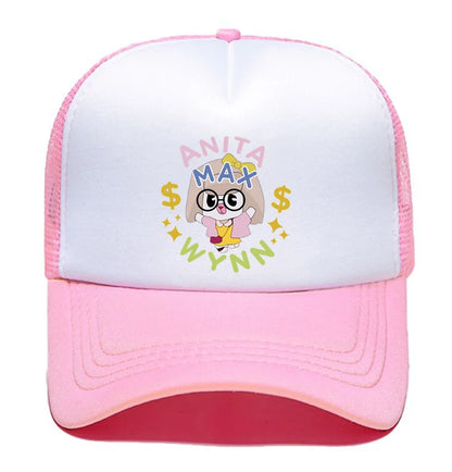 Trendy Anita Max Wynn Foam Trucker Hat Cute Mesh Snapback Caps Boy Girl Sun Beach Baseball Cap Female Summer Breathable Visor