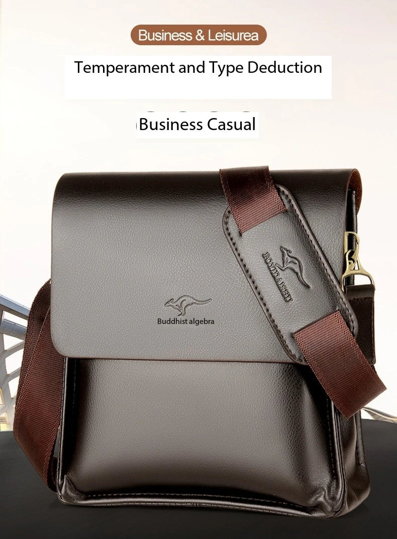 Luxury Kangaroo Brand Leather Messenger Bag Man Handbag Chest Crossbody Bag For Men Business Small Shoulder Bag Summer Male Bag