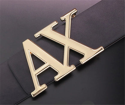 Men Belt Fashionable Simple Letter Buckle Reversible Male Belt for Men 3.8cm Luxury Good Quality