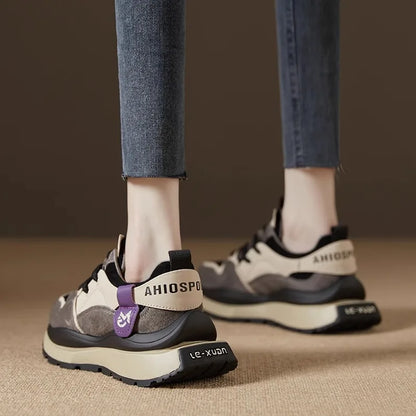 2025 original shoe replicas Retro luxury Sneakers For Women Design Cow suede High Street Girl's sneakers ladies tennis