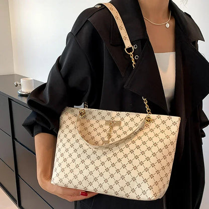 Summer High Quality PU Leather Fashion Large-capacity Shoulder Armpit Women's Bag Work Student Travel Female Retro Handbag Tote
