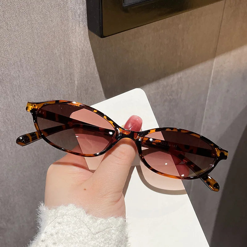 Cute Oval Small Frame Sunglasses Women New Retro Style Sexy brown Sun Glasses Ladies trendy Fashion Decorative Shades Eyeglass