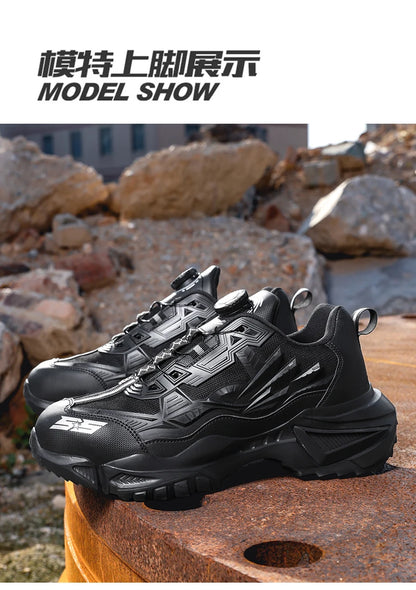 Men's Military Tactical Boots Army Boots Men Side Zipper Military Boots Men Anti-Slip Ankle Boots Work Safety Shoes Hiking Shoe