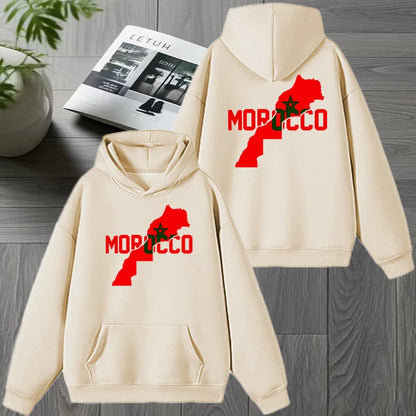 Autumn Winter Morocco harajuku New in Double Sided print black Hoodie Men women Fleece Casual pullover Unisex fashion Sweatshirt