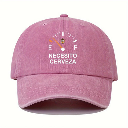 NECESITO CERVEZA pattern printed vintage duckbill cap, fashionable retro curved brim baseball cap, casual outdoor sun hat