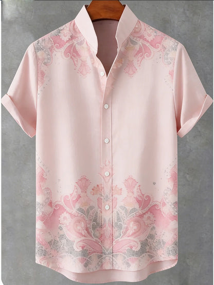 2026 Men's New Natural Tiger Phoenix Pattern 3D Printed Linen Casual Shirt Hawaiian Outdoor Activity Short-sleeved Clothing Men
