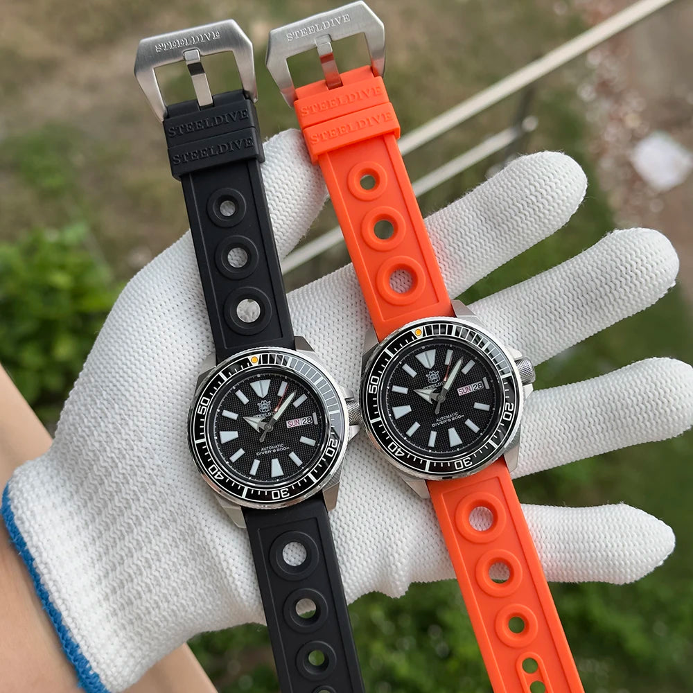 STEELDIVE New SD1961 43.8mm BGW9 Blue Luminous Sapphire Glass NH36 Automatic 200m Waterproof Mens Dive Watch with Ceramic Bezel