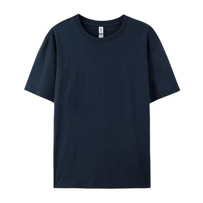 100% Cotton Solid Tshirts Men Woman Short Sleeve Fashion Brand Trend Casual Soft Clothing Tees Customized Products Summer Tops