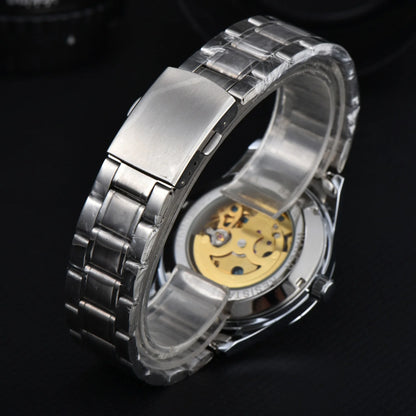 Orient Watch Refurbished Japanese Fully Automatic Mechanical Watch Hollowed Out Business Men's Watch Stainless Steel Strip