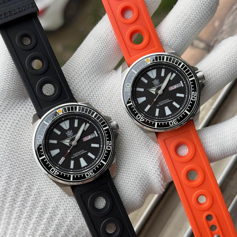 STEELDIVE New SD1961 43.8mm BGW9 Blue Luminous Sapphire Glass NH36 Automatic 200m Waterproof Mens Dive Watch with Ceramic Bezel