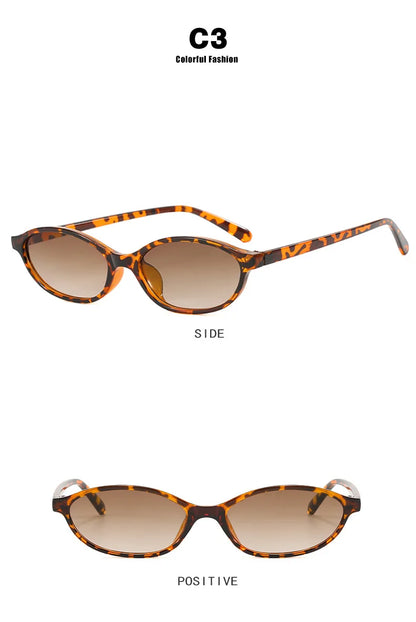 Cute Oval Small Frame Sunglasses Women New Retro Style Sexy brown Sun Glasses Ladies trendy Fashion Decorative Shades Eyeglass