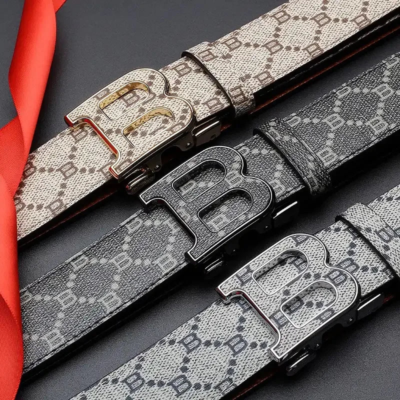 High Quality 3.4cm Luxury Brand Men Belts Famous Leather Belts for men Designers B Buckle Male Strap jeans belt