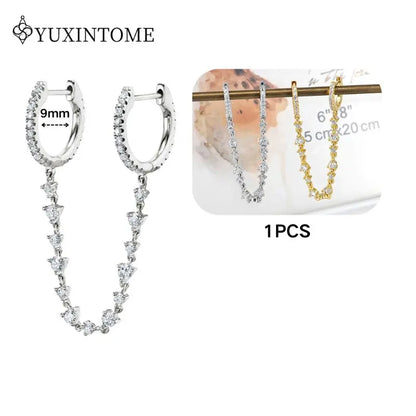 Women Pure Silver Series 925 Sterling Silver Ear Needle Geometric/Butterfly Flowers Pendant hoop Earrings Crystal Zircon Jewelry