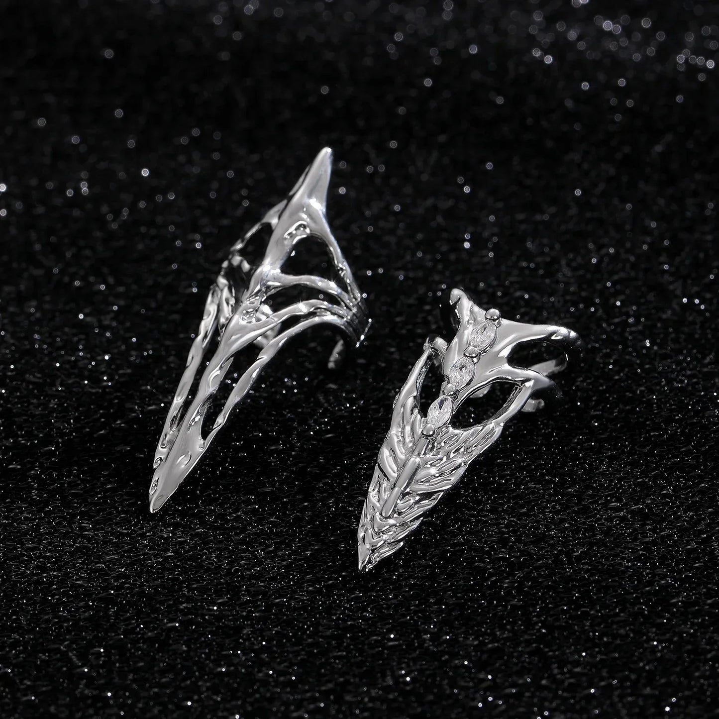 New Gothic Rock Machinery Manicure Fingertip Ring Nail Ring Punk Metal Jewelry Accessories for Women Party Gifts for Girlfriends