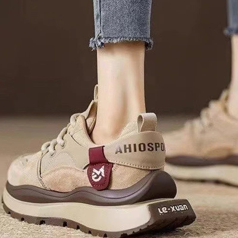 2025 original shoe replicas Retro luxury Sneakers For Women Design Cow suede High Street Girl's sneakers ladies tennis