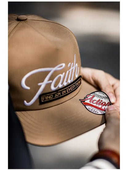 Maden Vintage Embroidered Letter Baseball Cap Unisex Round Top Flat Brim Hat Casual Sun Hat for Streetwear and Hip-Hop Style