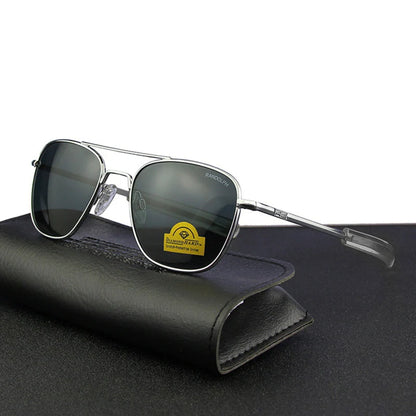 RE Sunglasses Men Top Quality Anti-Scratches American Army Military Mirror AGX Tempered Glass Lens Pilot Sun Glasses UV400