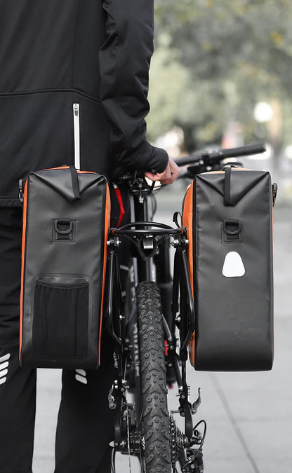 WEST BIKING Cycling Bicycle Bike Rear Seat Trunk Bag Large Capacity Panniers Reflective Rear Bag Waterproof Bicycle Storage Bag